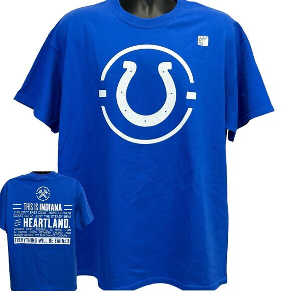 Indianapolis Colts Indiana Heartland T Shirt Mens XL X-Large NFL Football Blue - Picture 1 of 10